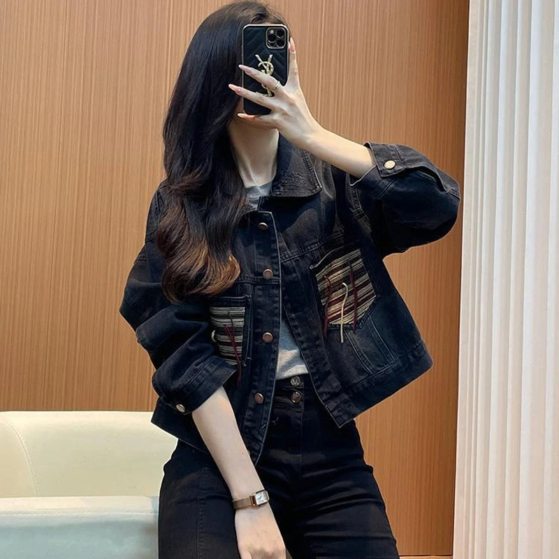欧洲站牛仔外套女新款2025短款小个子欧货高街美式设计感小款上衣|undefined
