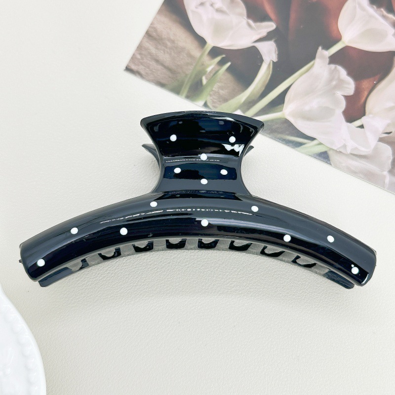 Clip de punto de onda blanco lindo japonés, moda, horquilla grande, horquilla de todo fósforo, pinza de tiburón para niña, accesorios para el cabello