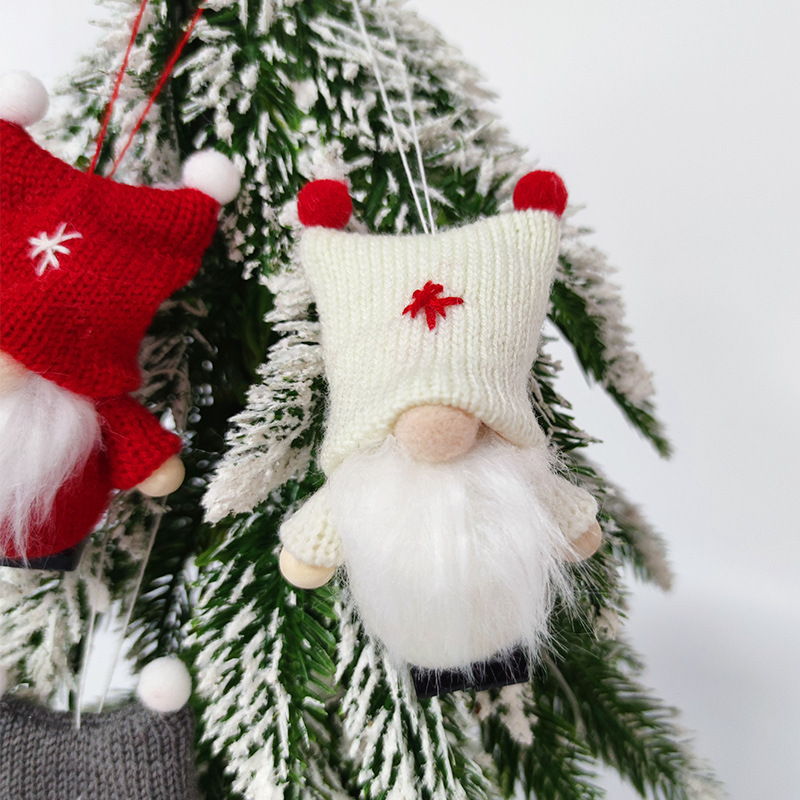 クリスマス装飾品ins風毛糸無顔人形双球帽クリスマス人形ストラップかわいいクリスマス人形|undefined