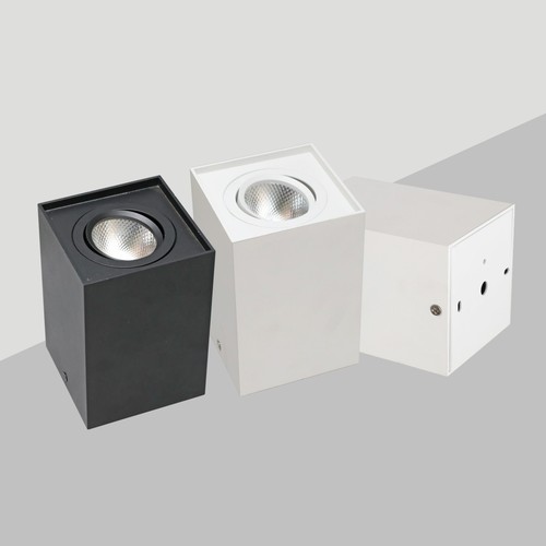 Shake your head to adjust the angle LED square surface-mounted anti-glare spotlight COB ceiling bold grille light home living room ceiling