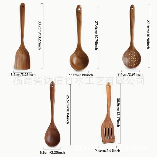 クロスボーダークッキングセット アカシア材キッチン用品 長柄スパチュラ 無垢材スパチュラ スプーンとフォーク ノンスティックキッチン 10点セット|undefined