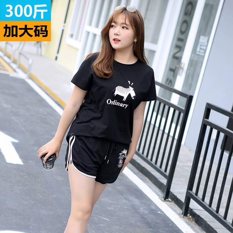 Женский спортивный костюм с шортами N130/300 Jin, свободная Приталенная футболка больших размеров с изображением толстой сестры, костюм 1691