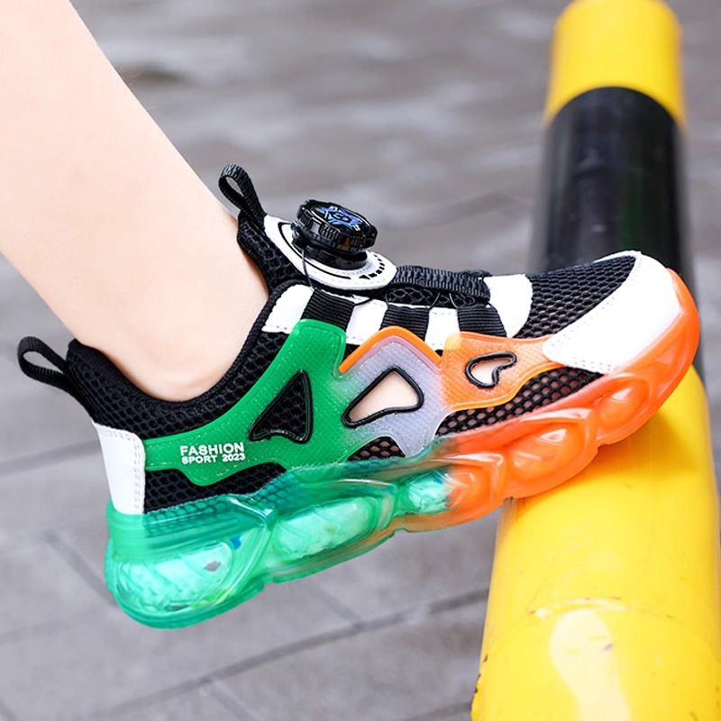 Jinjiang sandalias para niños, verano 2025, nuevos zapatos deportivos de malla para niños, zapatos transpirables de malla para niños grandes