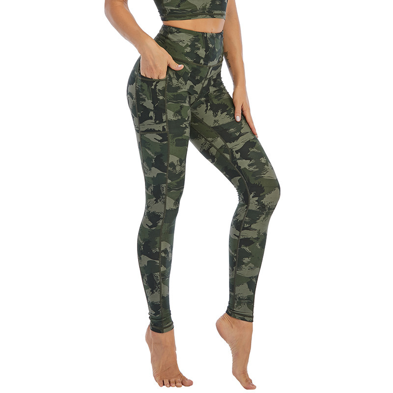 New Women's Yoga Pants Western Style High-Waisted Fitness Leggings Cross-Border Source Factory Sports Tight Yoga Pants