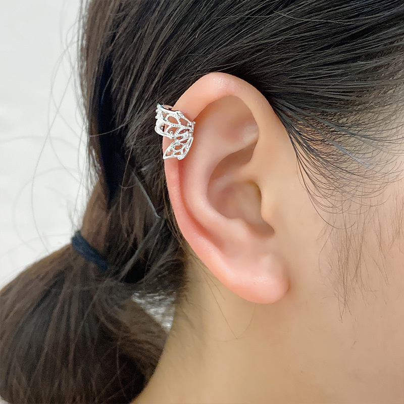 Clip oreja mariposa hueco, sin perforación, diseño elegante, flexible