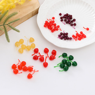 Simulation of small cherry accessories mini cherries simulation cream glue DIY mobile phone material fruit simulation accessories