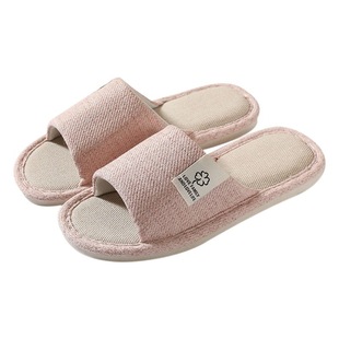 2023 summer new linen slippers wholesale men's home indoor home non-slip four seasons cotton and linen slippers women mute