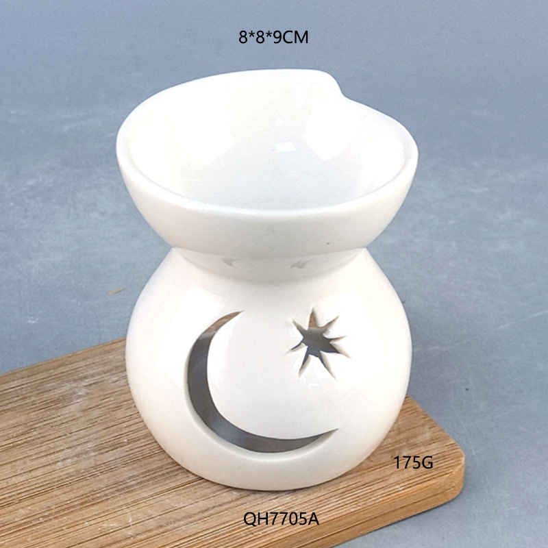 Lámpara de incienso de cerámica quemada en seco, lámpara de aceite esencial, horno de incienso de flores de cerámica, dormitorio, sala de estar, humidificador de fragancia