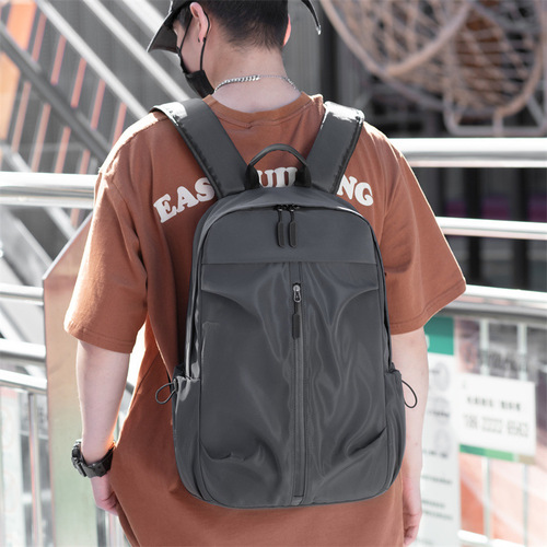 Selected Simple Double Shoulder Bag for Men, Business Casual Fashion Laptop Bag, Trendy Logo Printed School Bag for Middle School Students