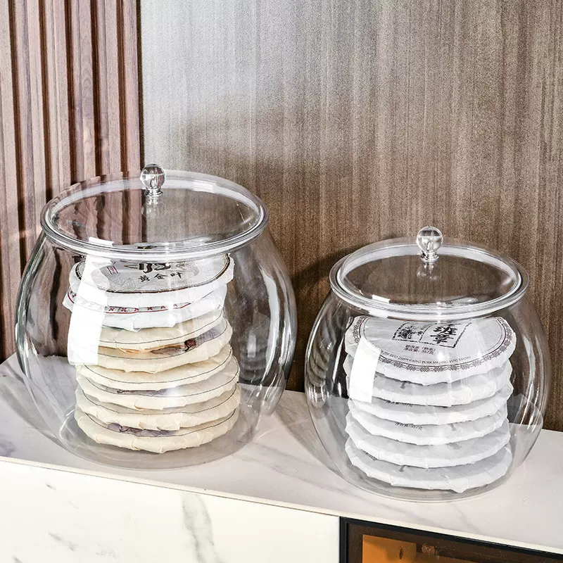 圆形密封茶叶罐鱼胶干货五谷杂粮收纳罐家用高透明防虫防潮杂粮罐