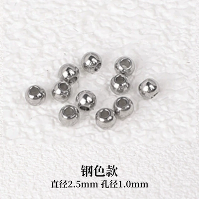 in stock stainless steel beads Zərgərlik ara hissələri - free-shipping-for-orders-over-38-titanium-steel-beads-steel-color-25mm-100-pieces