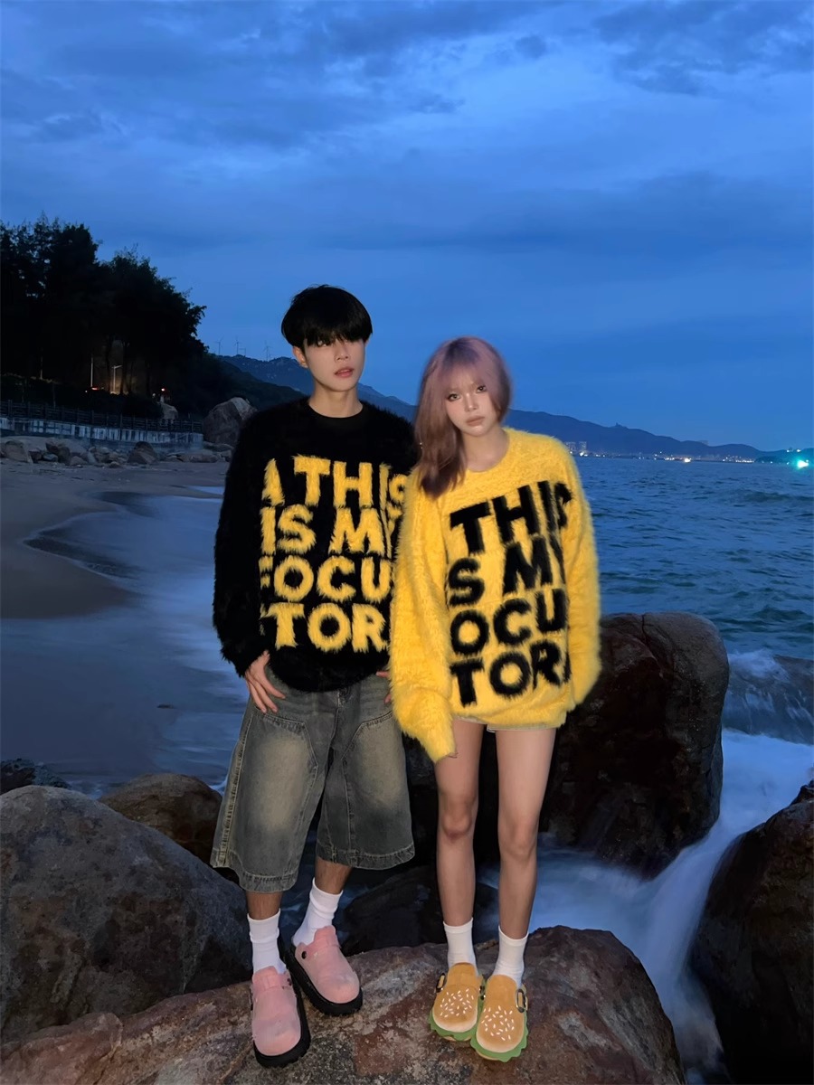 Men's Wool Sweater Lazy Style Couple Knit Pullover Autumn Winter_voghion.com