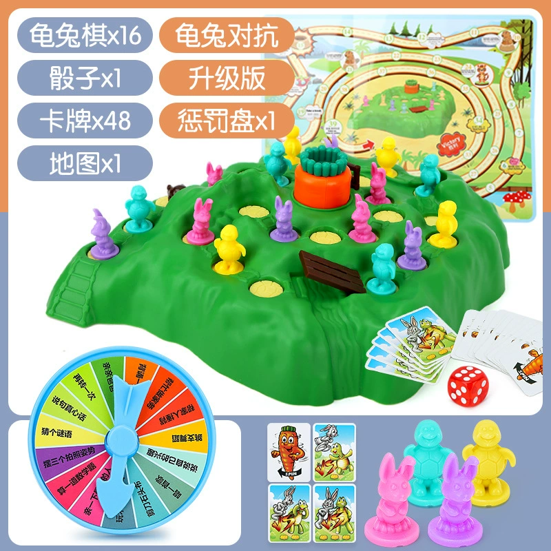 Интерактивная настольная игра Rabbit vs Turtle — внедорожник, семейная игра-вечеринка, включает фигурки и карты