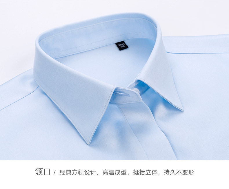 Áo sơ mi nữ ngắn tay cổ vuông cotton cao cấp chống nhăn dáng ôm — Màu xanh nhạt ngắn tay-cổ vuông-satin, Trắng-ngắn tay-cổ vuông-satin chi tiết 29