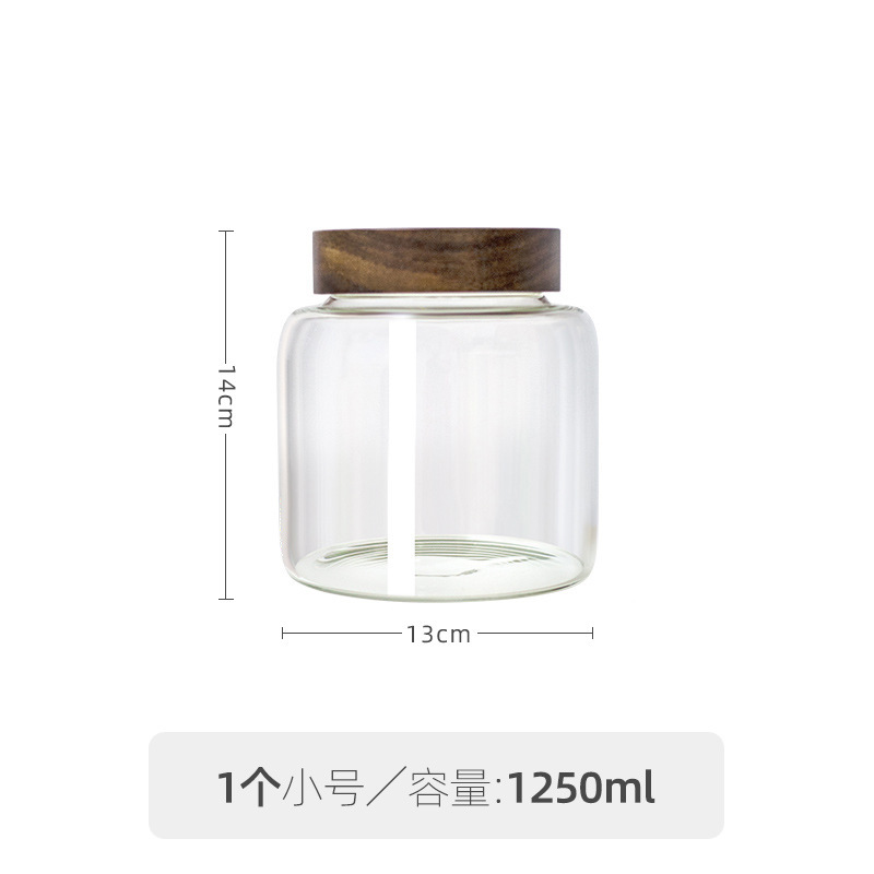直径13cm、多仕様ネジ付きガラス密封瓶、木製蓋、青梅ライチワインボトル、みかんの皮と穀物保存瓶|undefined