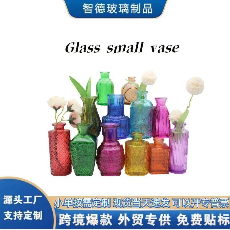 Vaso de vidrio transparente inswind decoración de la sala de estar vasos en relieve francés hidroponía de mesa al por mayor