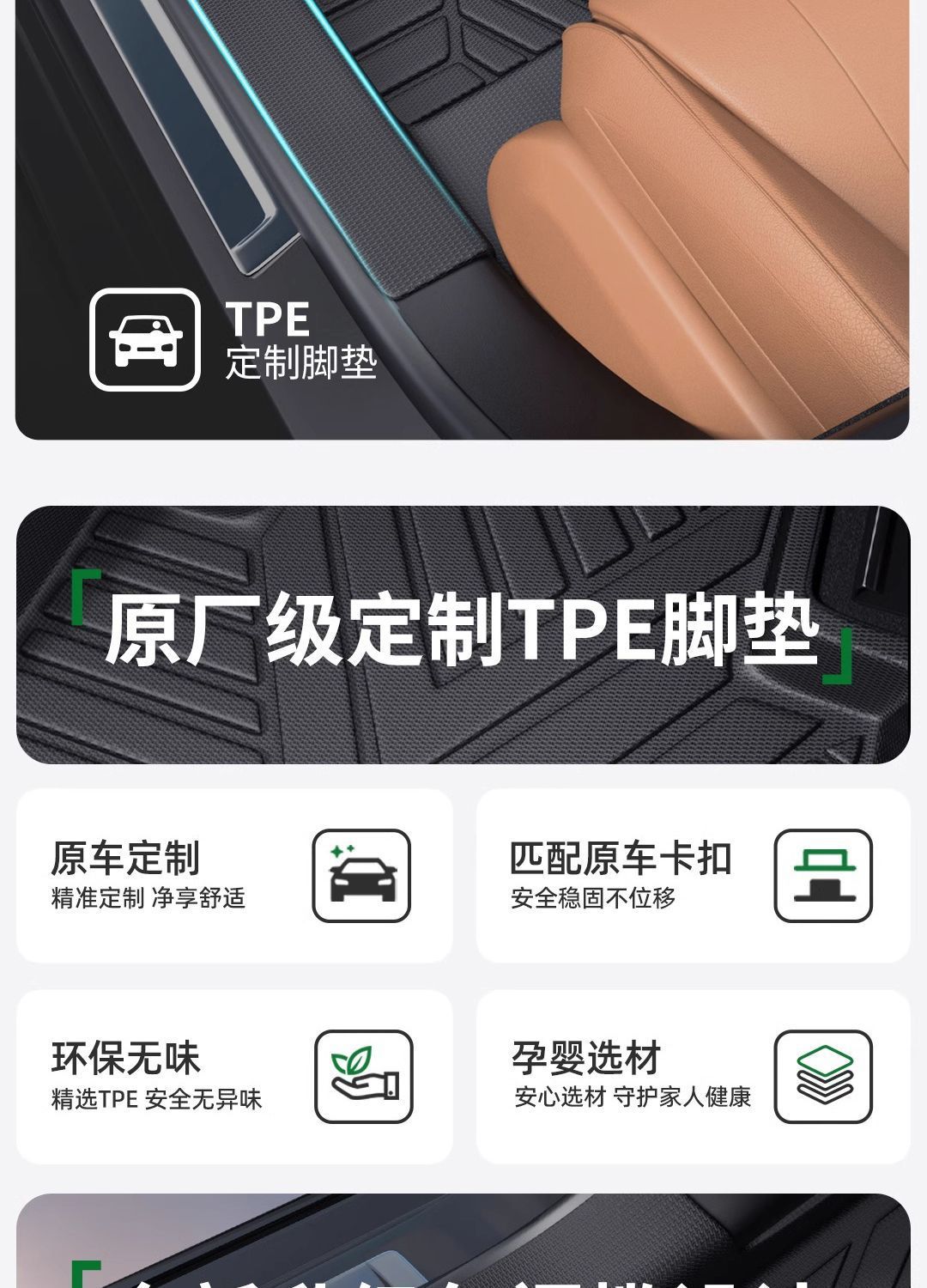 Suitable for EAN Y Foot Pad 25 24 Pack Threshold TPE Car Foot Pad Encloses Carpet Pad Original Star Upper
