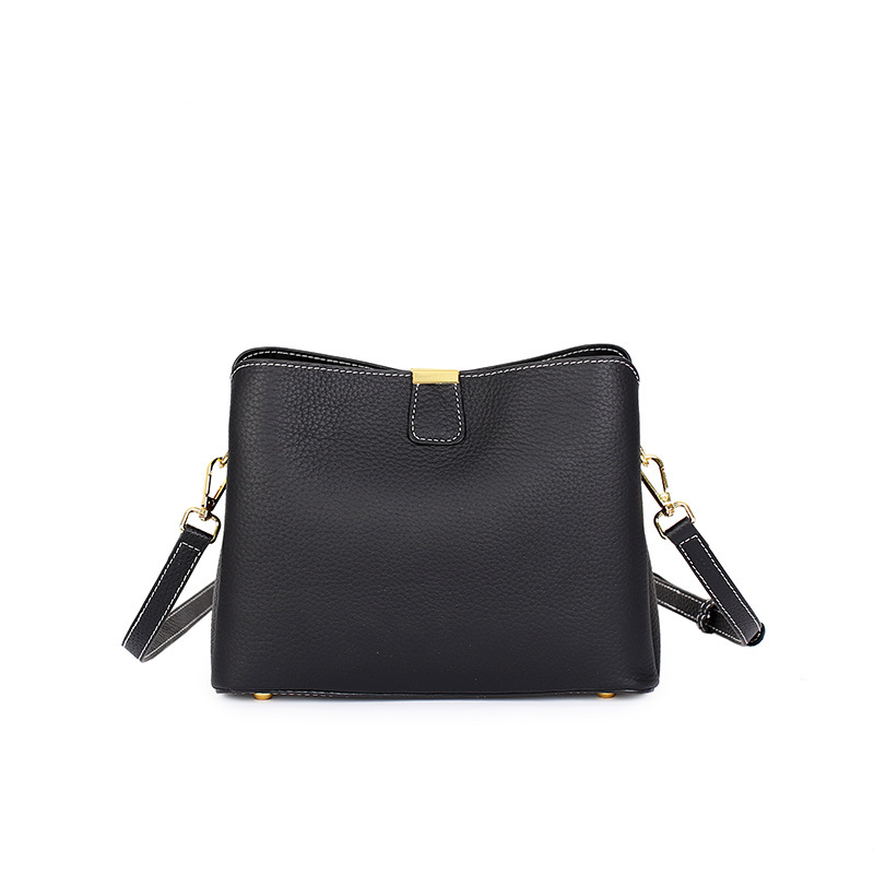 Fashion Cowhide Leather Bag For Women 2025 New Large Capacity Bucket Bag Versatile Commuter Genuine Leather Crossbody Shoulder Handbag - Thumbnail 6