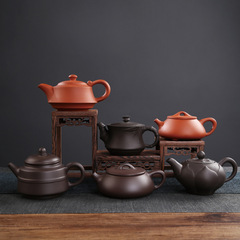 紫砂功夫茶具家用泡茶壺宜興紫砂壺半手工單人原礦朱泥茶壺批發