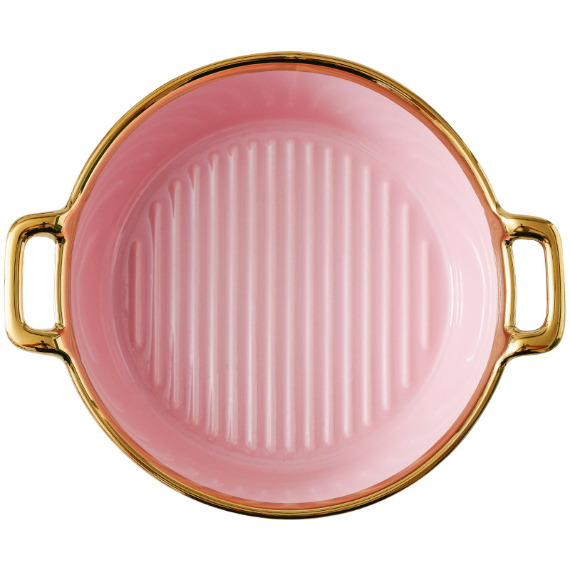 Vajilla nórdica tazón de cerámica de doble oído hogar postre ensalada de frutas tazón creativo lindo Internet celebridad ins tazón de sopa de fideos instantáneos