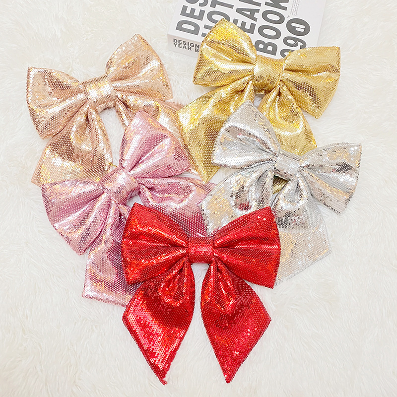 Christmas glitter bow, pearl color internet celebrity large bow, shopping mall window display decoration supplies, exclusive cross-border supply