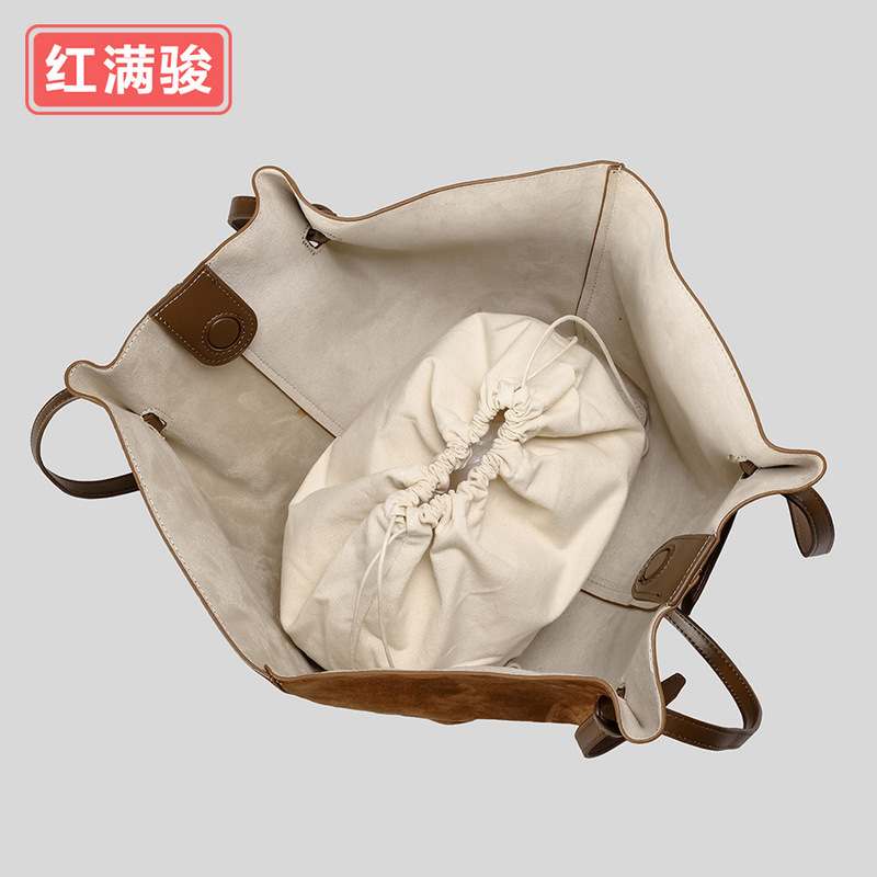 网红同款磨砂仿麂皮托特包大容量复古绒面子母手提包翅膀包女工厂|undefined