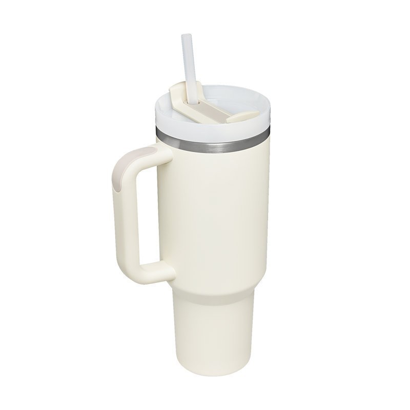 Vaso de Acero Inoxidable de 40 oz con Pajita para Venta Directa Transfronteriza, Vaso Portátil para Auto, Vaso Térmico de Gran Capacidad