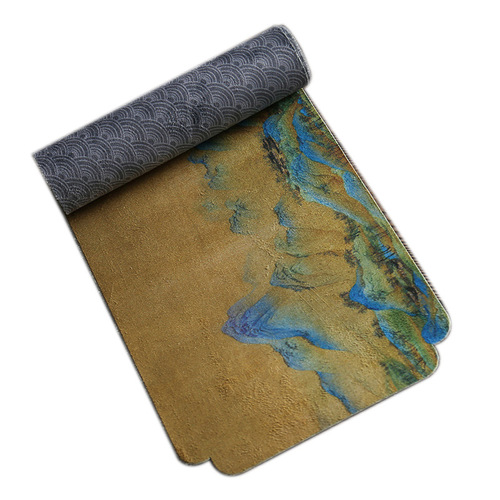 Qianlijiangshan Tea Towel Cotton and Linen Fabric Table Flag Chinese Suede Tea Mat Bamboo Mat Tea Curtain Dry Tea Towel Cushion