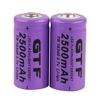 GTF Universal 16340 2500mAh 3.7V lithium charging battery for flashlight headlights