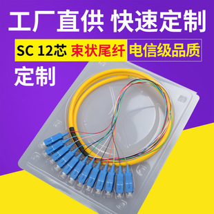 束状尾纤SC 12芯电信级/PC 1.5米工厂直供 FC/LC APC尾纤跳线-阿里巴巴