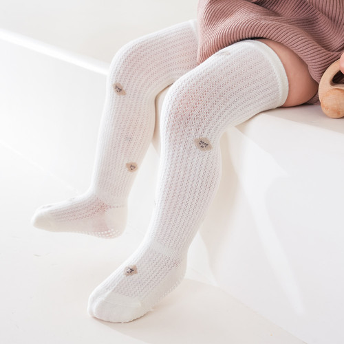 [Strictly Selected] Summer Mesh Thin Loose Mouth Baby Stockings Newborn Baby Socks Non-Slip Over-the-Knee Anti-mosquito Socks