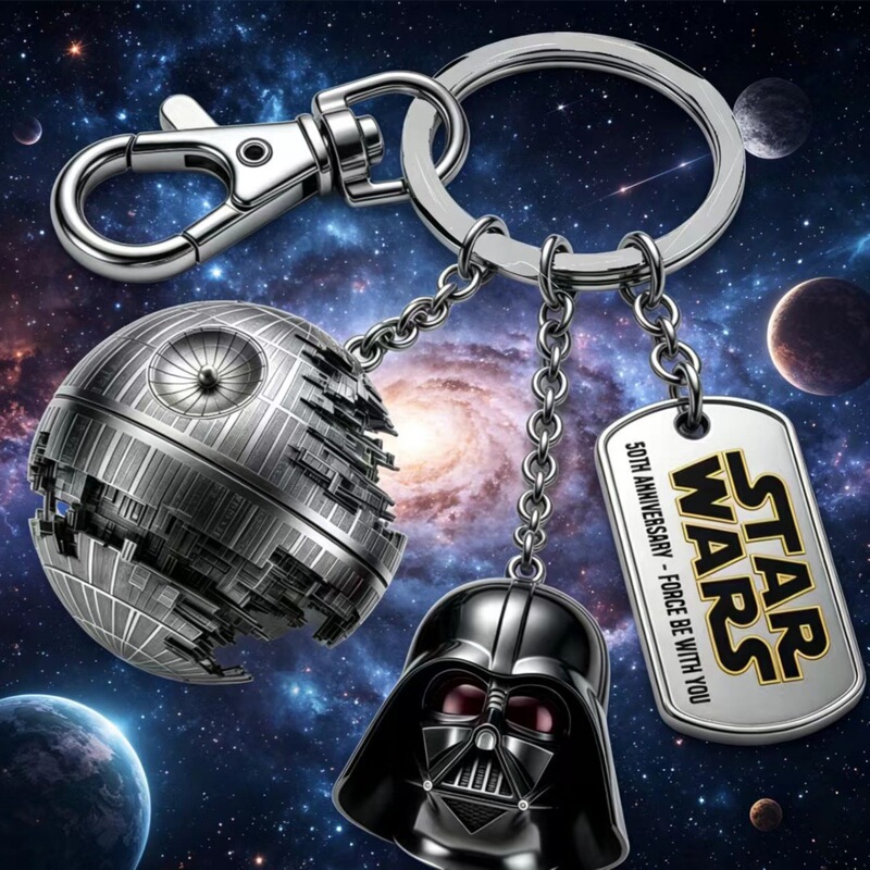 Star Wars Death Star Darth Vader Alloy Keychain European and American Movie and Tv Merchandise Popular 50Th Anniversary Souvenir Star Wars Death Star Darth Vader Alloy Keychain European and American Movie and Tv Merchandise Popular 50Th Anniversary Souvenir