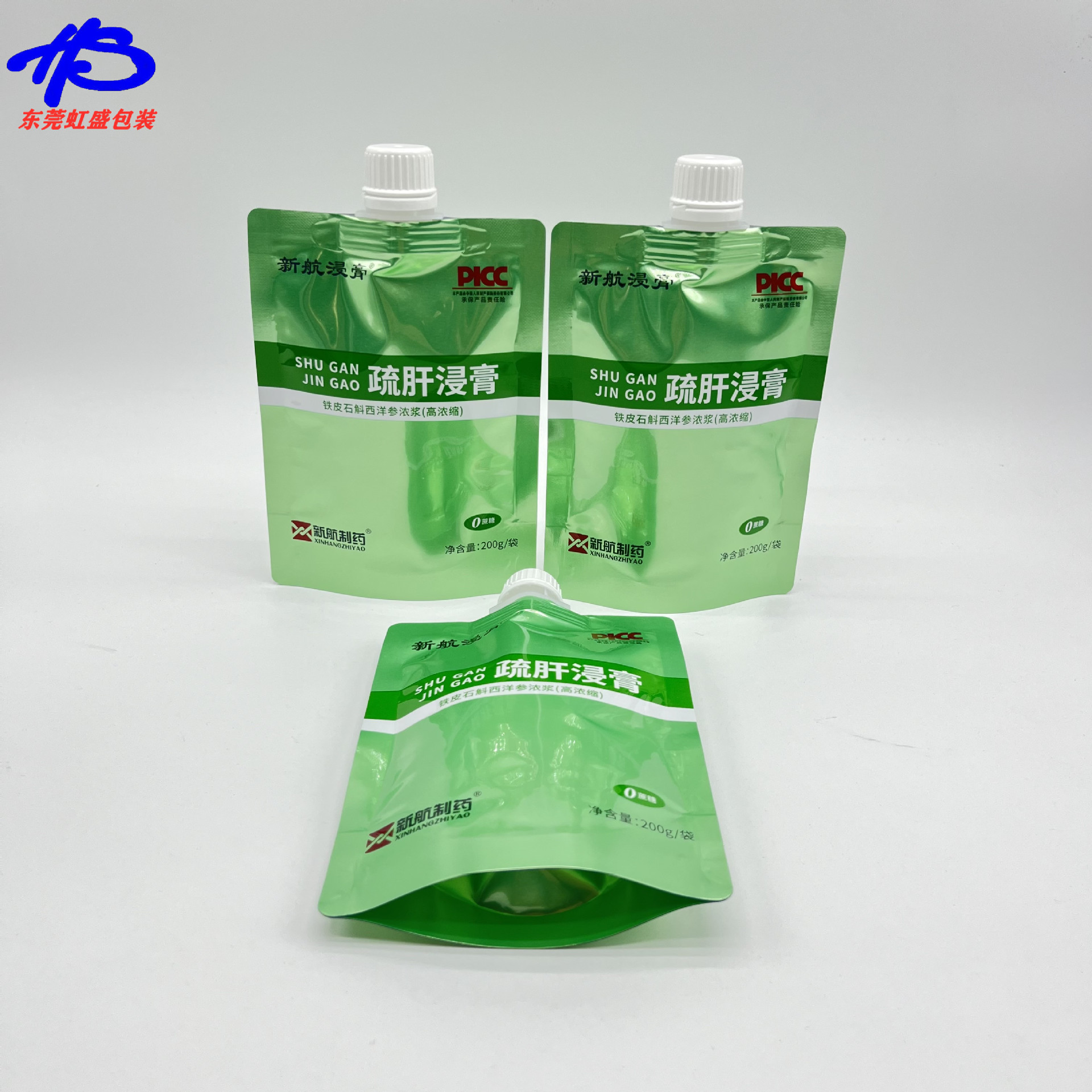 200g铁皮石斛西洋参浓浆吸嘴袋 200ml果汁原浆自立铝箔吸嘴袋