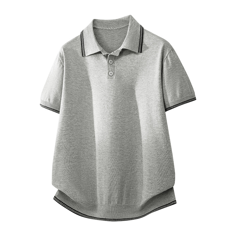 ZF8105-3D韩版翻领针织OLO衫老钱风夏季通勤时尚短袖T恤休闲，男装针织衫/毛衣，星座614