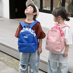 Casual Casual Kidsren's Schoolbag Letters Boys and Girls Kindergarten Backpack 2025 Summer New Travel Bag