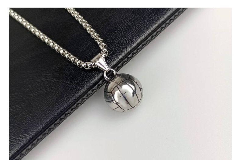 Simple Style Basketball Football Stainless Steel Plating Pendant Necklace display picture 1