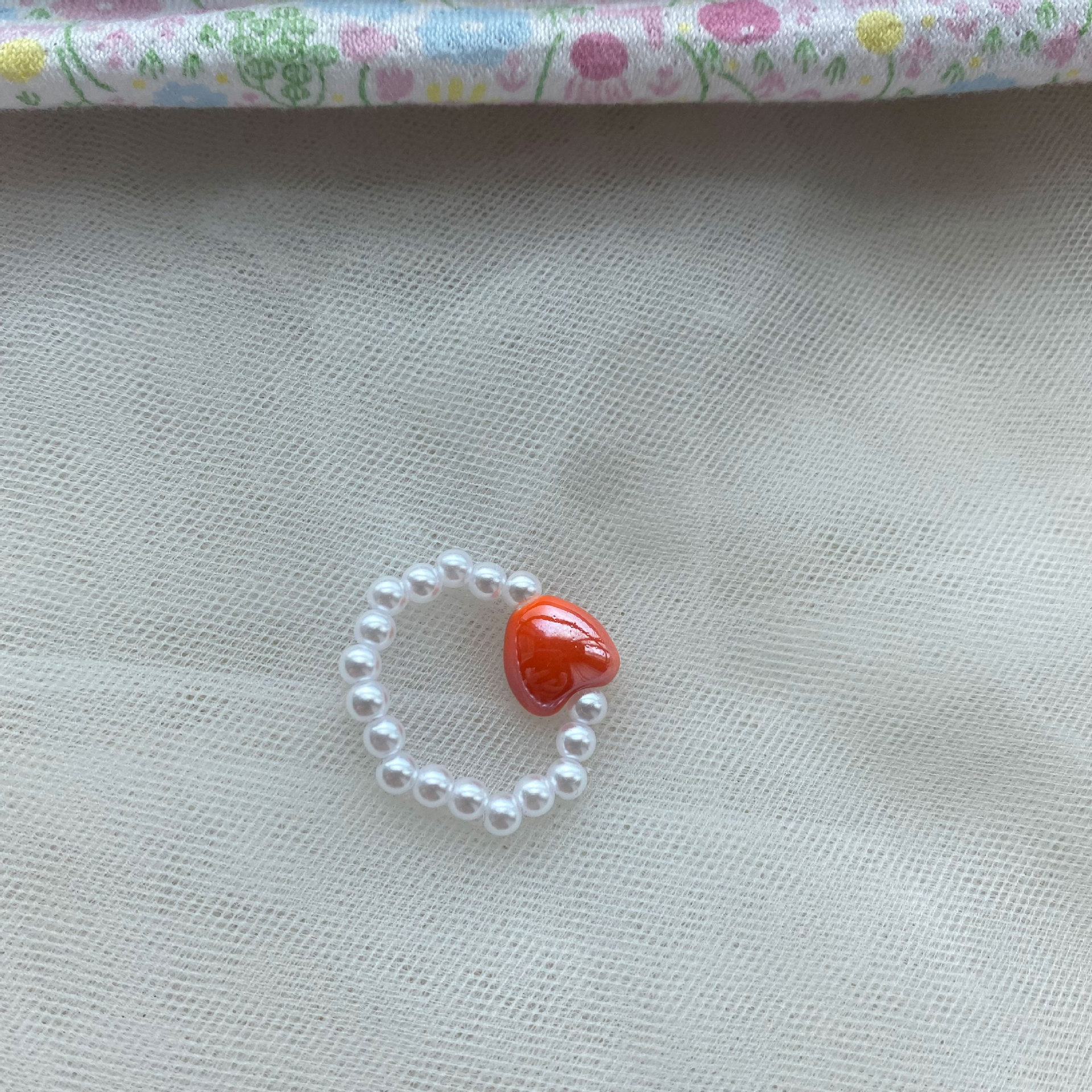 Fashion Heart Shape Artificial Pearl Beaded Womenu0027S Rings