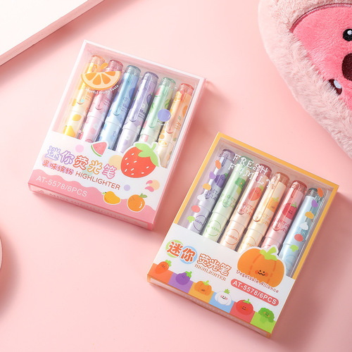 New creative fruit and vegetable highlighter high-value marker pen handwritten newspaper graffiti pen student marking pen