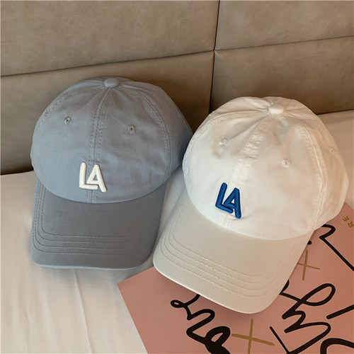 Popular style women's spring and summer LA letter baseball cap men's Korean version soft top casual sunshade duckbill hat 