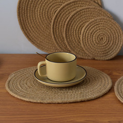 Rope Pad Tablecloth Coffee Mat Cup Mat Linen Pot Mat Heat Insulating Tea Mat Insulated Woven Jute Linen Amazon
