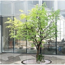 J有仿真青枫树枫叶树大型绿植室内设计装饰假树橱窗造景红枫树鸡
