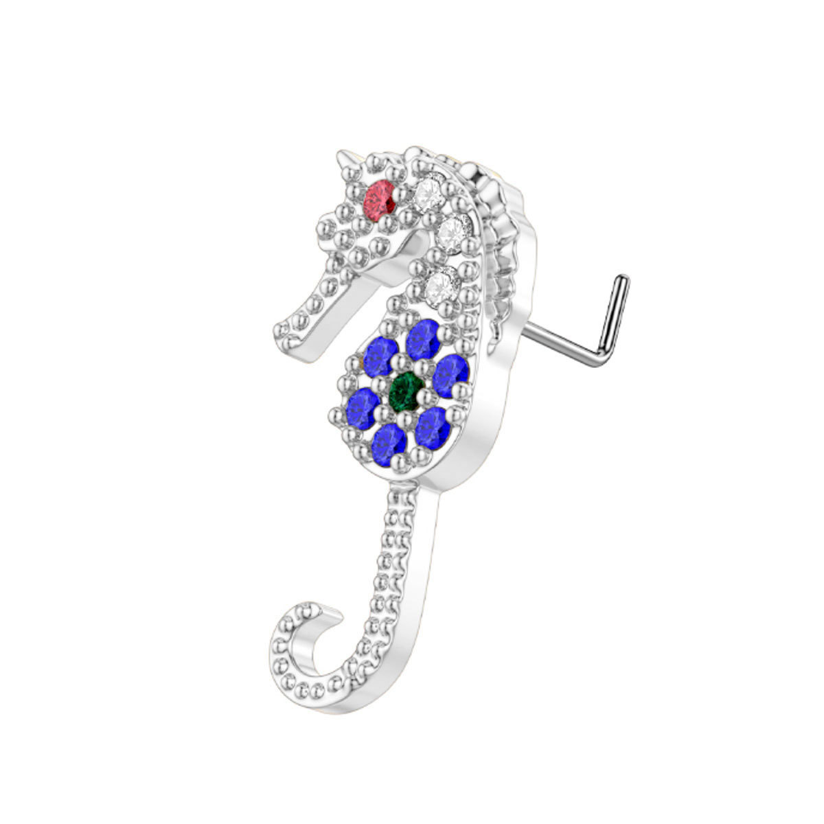 Zircon Animal Nose Stud In Stainless Steel For Piercing_voghion.com