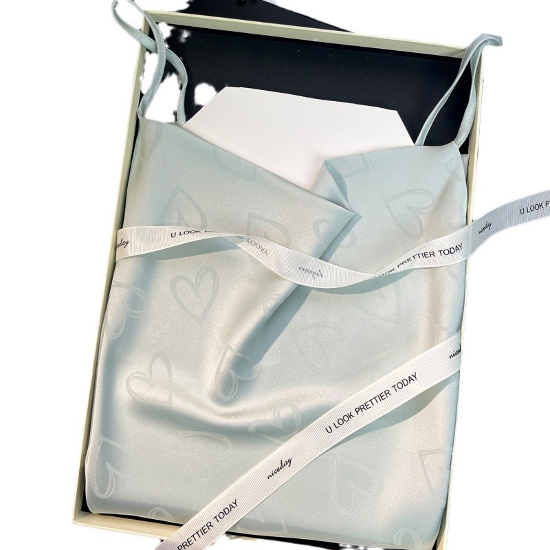 Verano 2024 cuello swing seda de nieve vestido de dormir de mujeres puro deseo de soporte de alto nivel Jacquard cabina de dormir sexy seductora