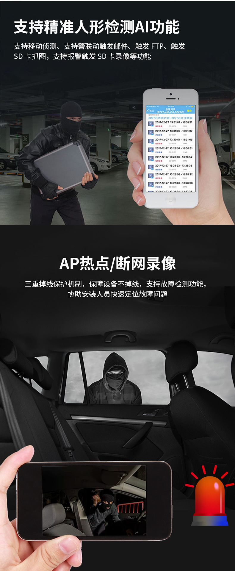 4g Wireless 4Mp Camera with Card Slot, Infrared Night Vision, Waterproof, Suitable for Camping Vehicles and Rvs