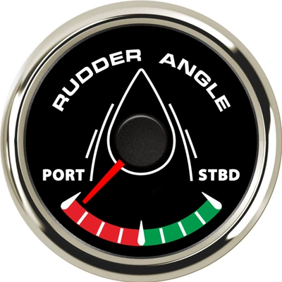52mm Pointer Rudder Angle automobile instrument - silver-edge-black-bottom