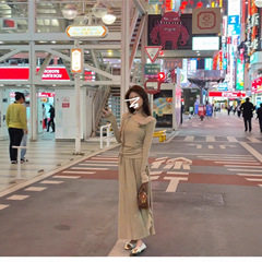 2025新款法式长袖连衣裙子女秋季穿搭一整套感小个子长裙套装女装