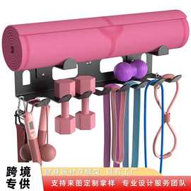 亚马逊健身器材储物架阻力带多用途的健身房墙壁储物架多功能架子