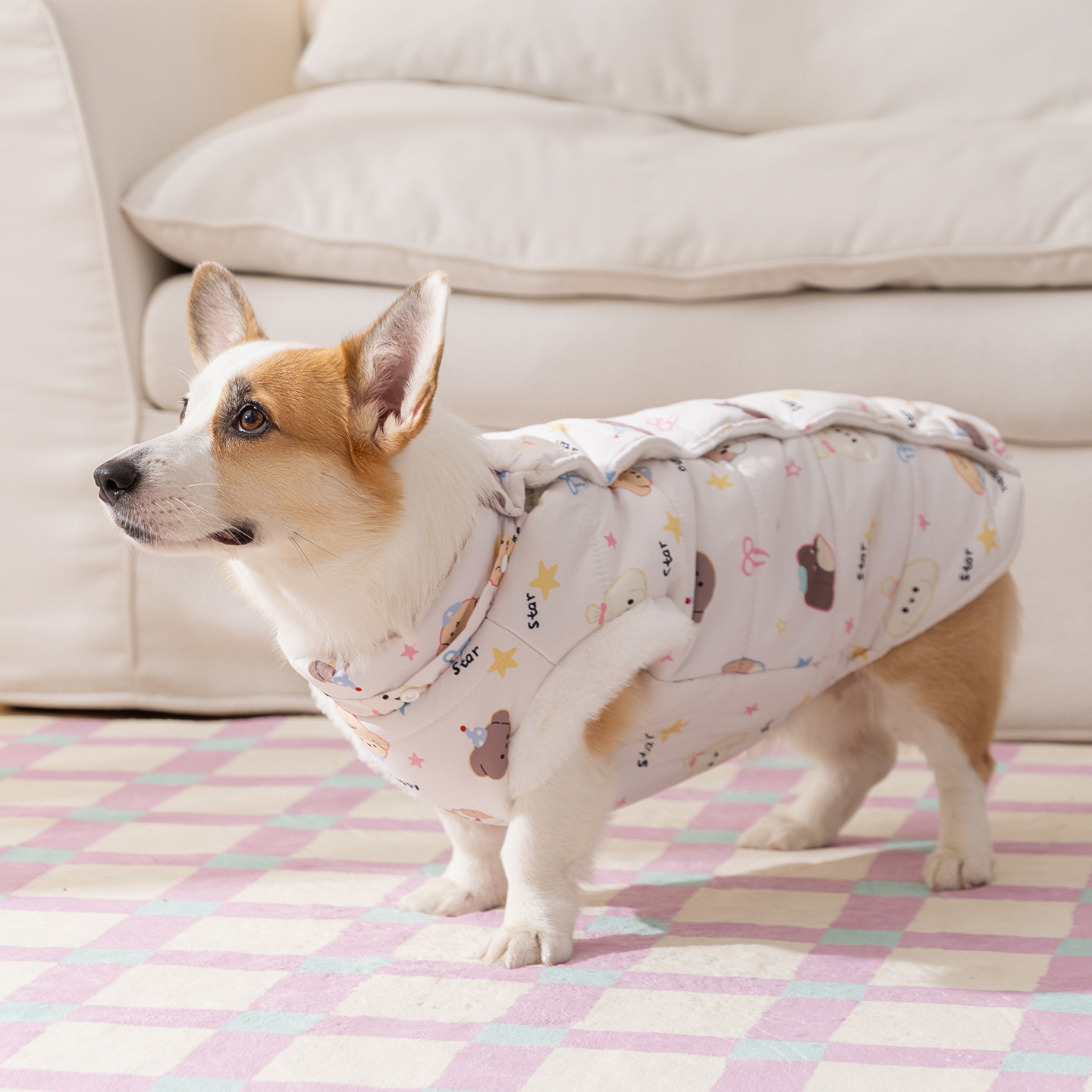 Otoño y invierno nuevo encapuchado desmontable Keqi cálido y grueso chaleco de algodón para perros pequeños y medianos mascotas perros y gatos ropa