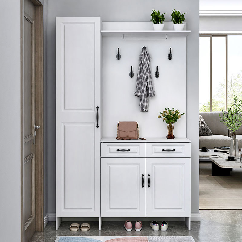 간단한 도어 인 신발 캐비닛 복도 캐비닛 코트 다델 거울이있는 캐비닛 벽 보관 캐비닛 대용량 신발 랙 거실 옷장