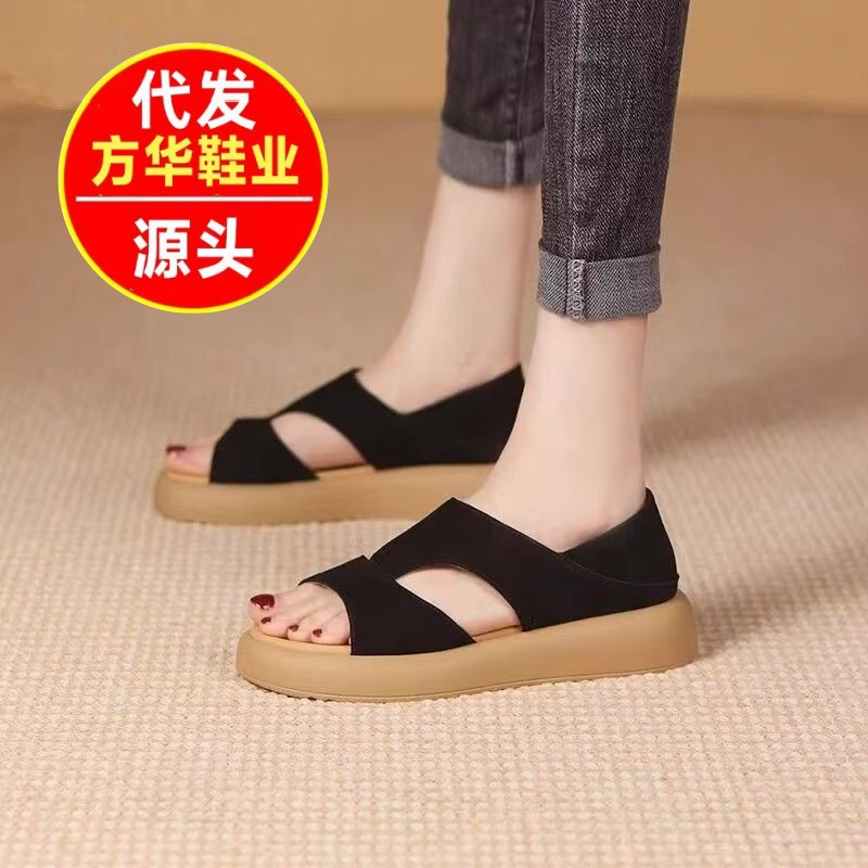 2026 nuevas sandalias de soleas gruesas para mujeres con sandalias transpirables de verano muffins y sandalias casuales